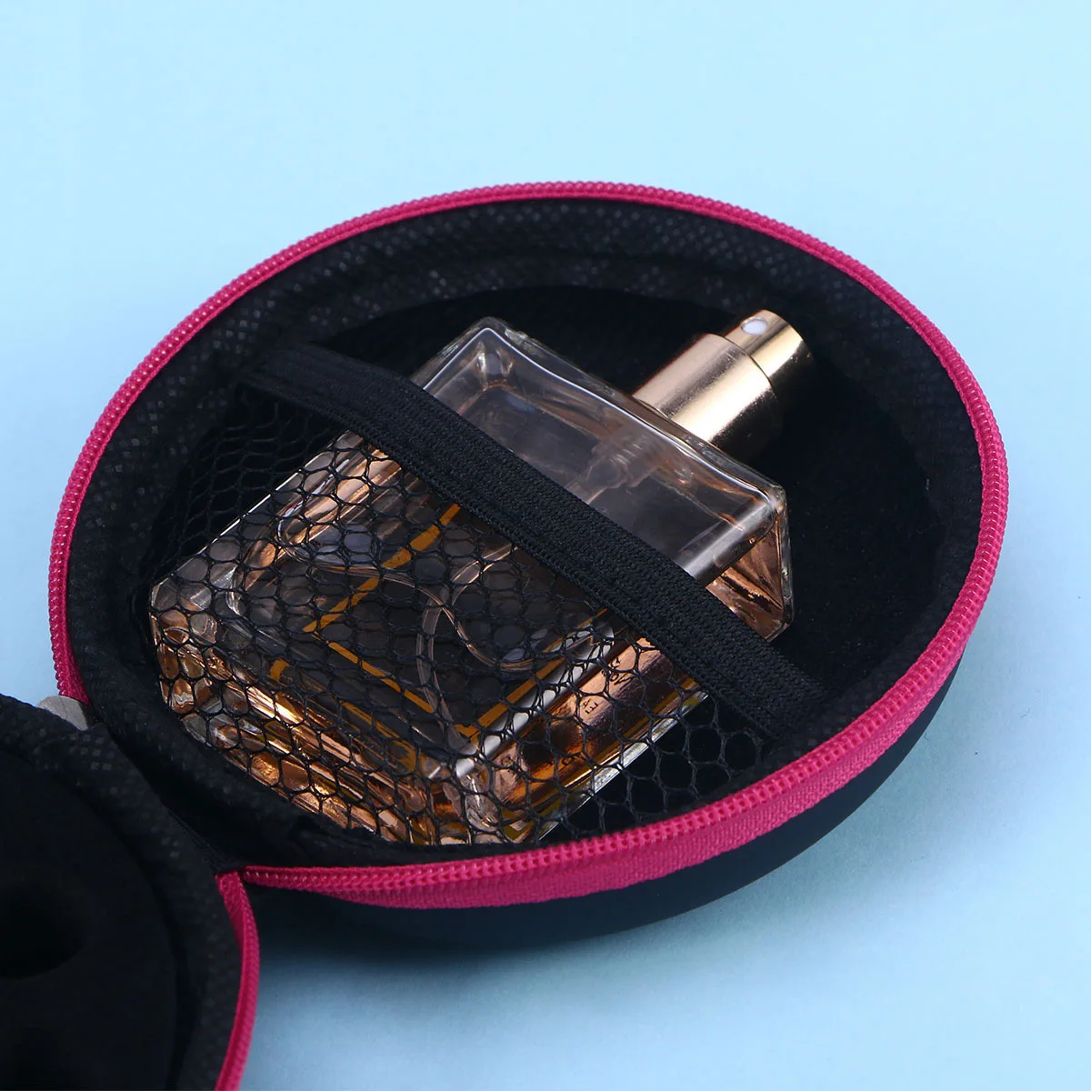 

Faux Round Portable Essential Oil Storage Bag Shockproof 12 Grids Carry Case Holder For Travel Rose Red