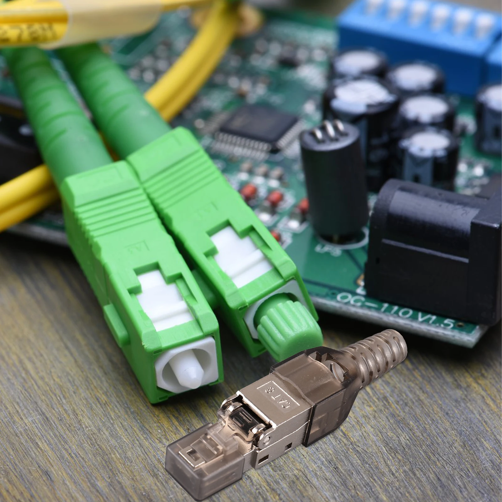 

Tool Free Modular Connectors Shielded Gold Plated Cat8 Ethernet Cable Plugs Network Cable Module End Crimp