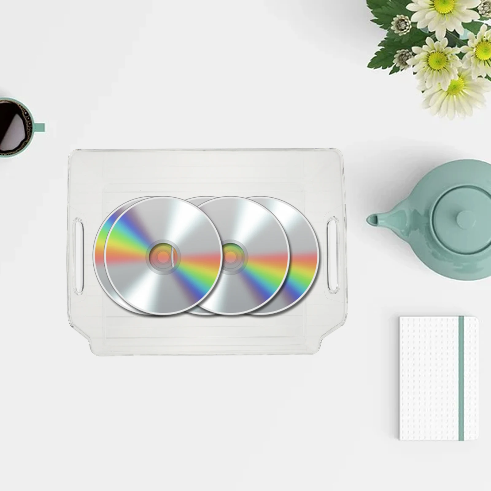 

1pc Record Storage Rack CD Container Desktop ganizer Office File Holder Acrylic Lightweight Large Capacity for Study