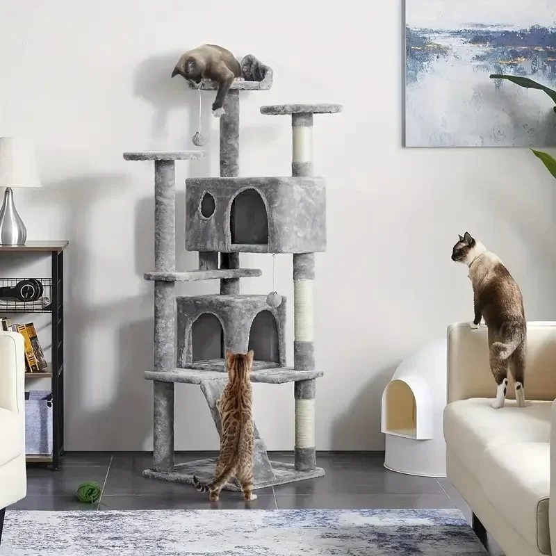 23.5in Cat Tree Tower with Sisal Scratching Posts Cozy Cat Condo House Activity Center for Kittens  Sturdy Indoor