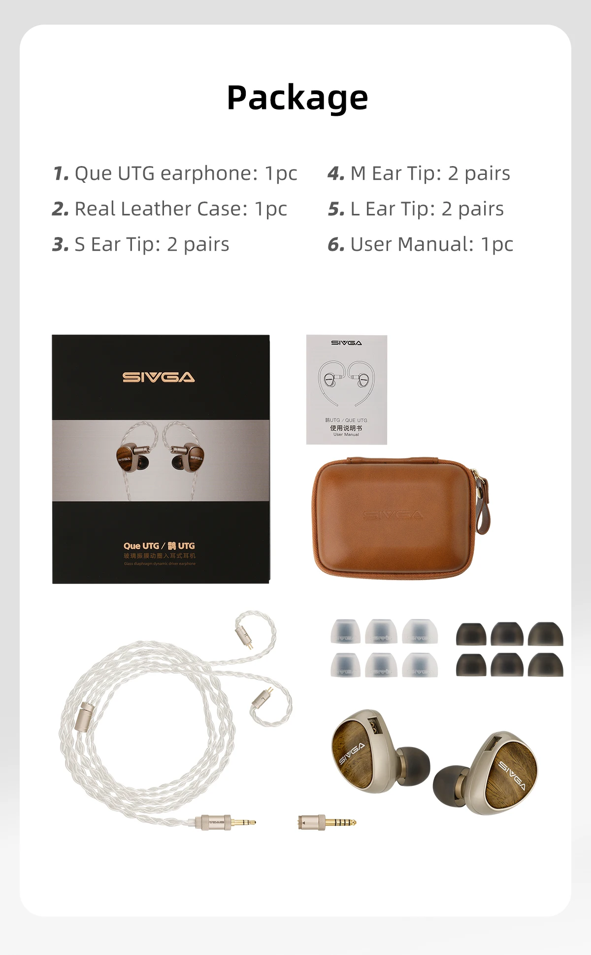 SIVGA Que UTG Flat Glass Diaphragm Dynamic Driver High-Fidelity In-Ear-Kopfhörer mit Kabel, grünes Sandelholz, mit abnehmbarem Kabel – Detail 13