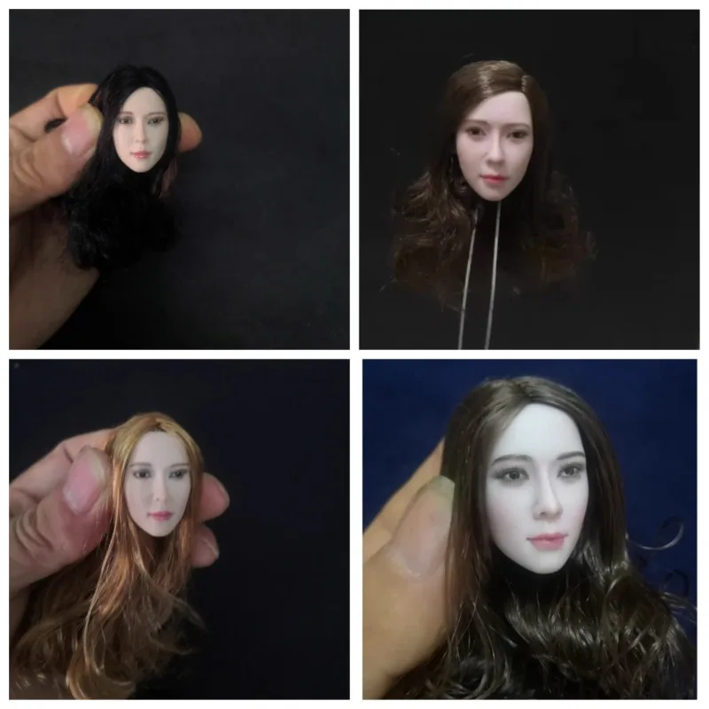 

1/6 Scale Hair Transplant Asian Female Soldier Head Carving for 12inch Action Figures PH Wheat Skin Body Decoration Props