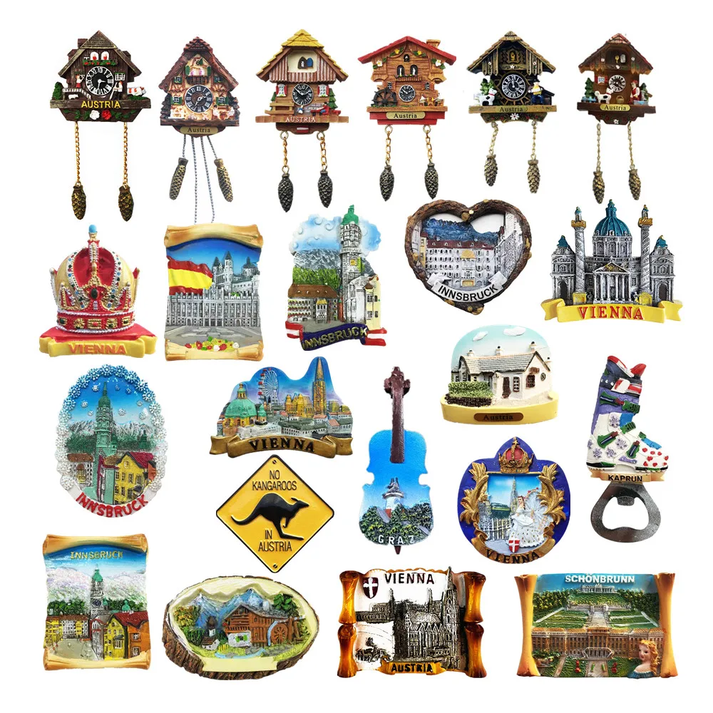 

Europe Austria 3D Fridge Magnets Tourism Souvenir Refrigerator Magnets Sticker Collection Handicraft Decoration Articles