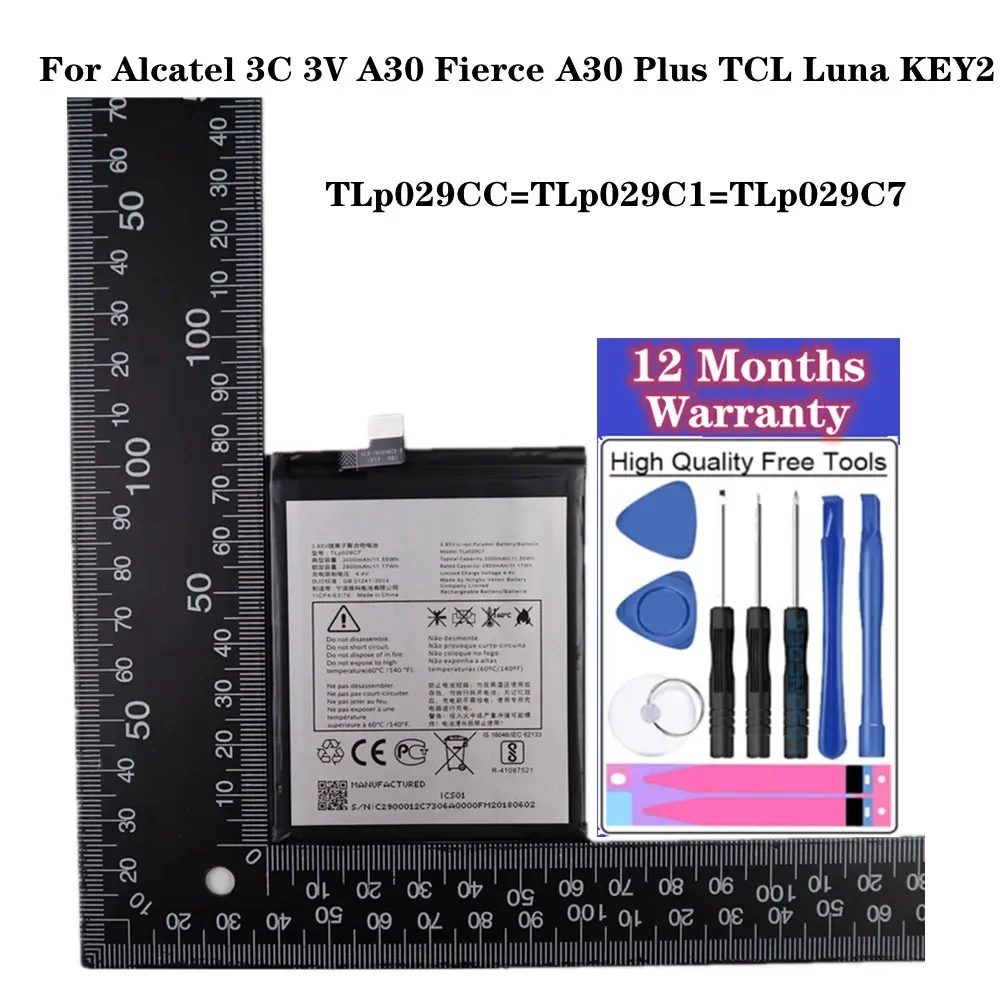 TLp029C7 Battery For Alcatel 3C 3V 5099 Y A D U A30 Fierce Plus OT-5049S OT-5049Z OT-5026A Luna KEY2 LE BBE100 TLp029C1 Bateria