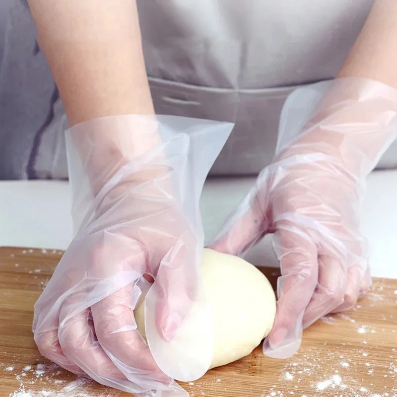 200 stuks/2 doos TPE wegwerphandschoenen waterdichte huishoudhandschoenen voor het reinigen van keuken koken afwassen