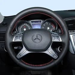 Old Style for Mercedes Benz C ML Class S300 S350 E300 GL400 Manual Sewing Car Steering Wheel Covers Car Accessories Leather