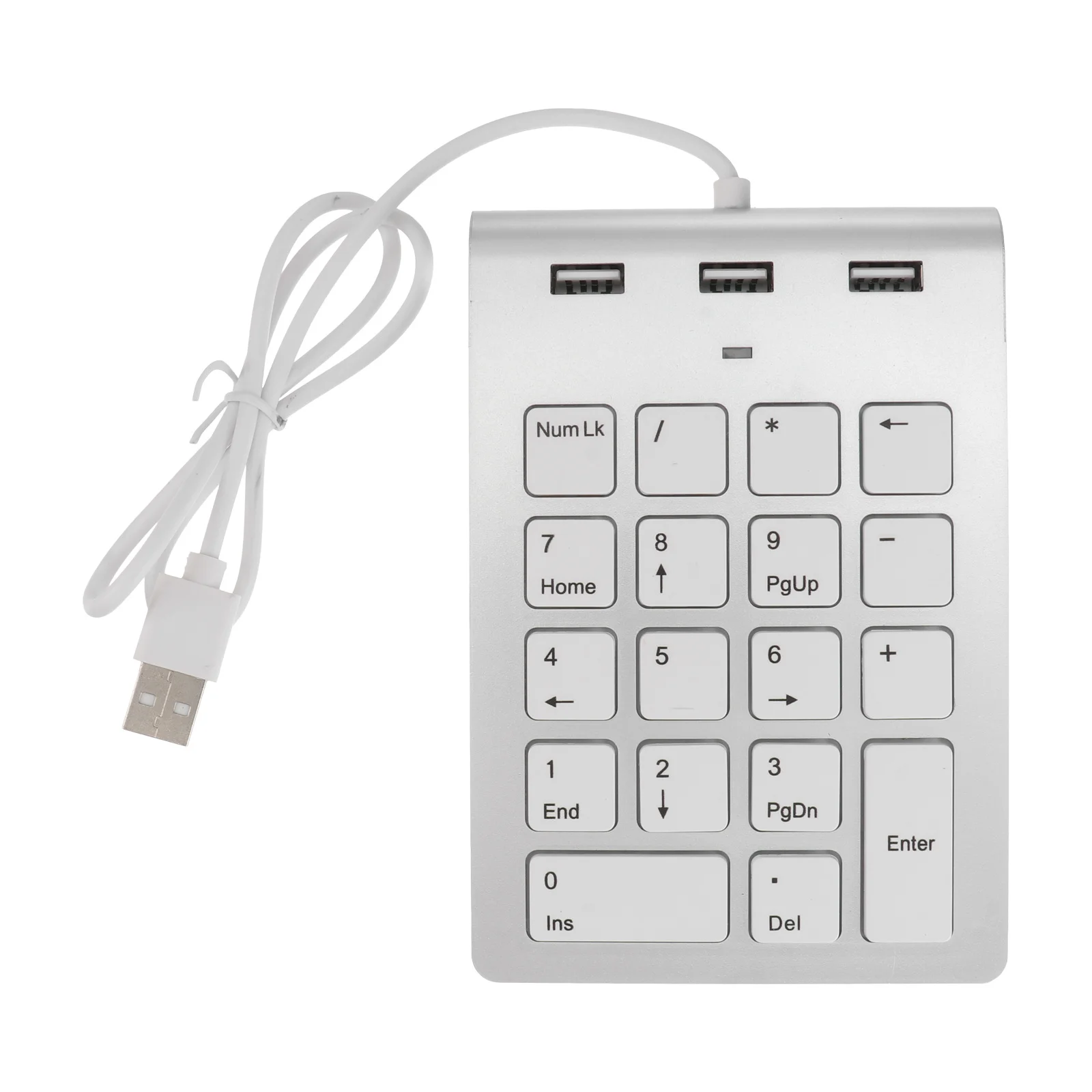 18-Key Zinc Alloy Numeric Keypad Metal Wired USB 3 USB 2.0 Hub Plug Play for Laptop Desktop 7 8 10