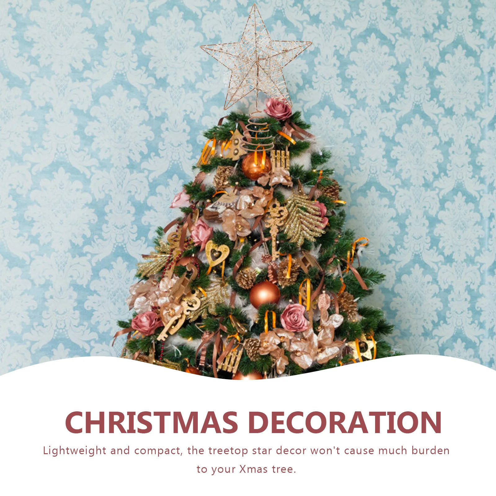 

LED Christmas Tree Topper Star Decor Made of High Quality Iron Elegant Xmas Treetop Ornament for Holiday Festival Atmosphere