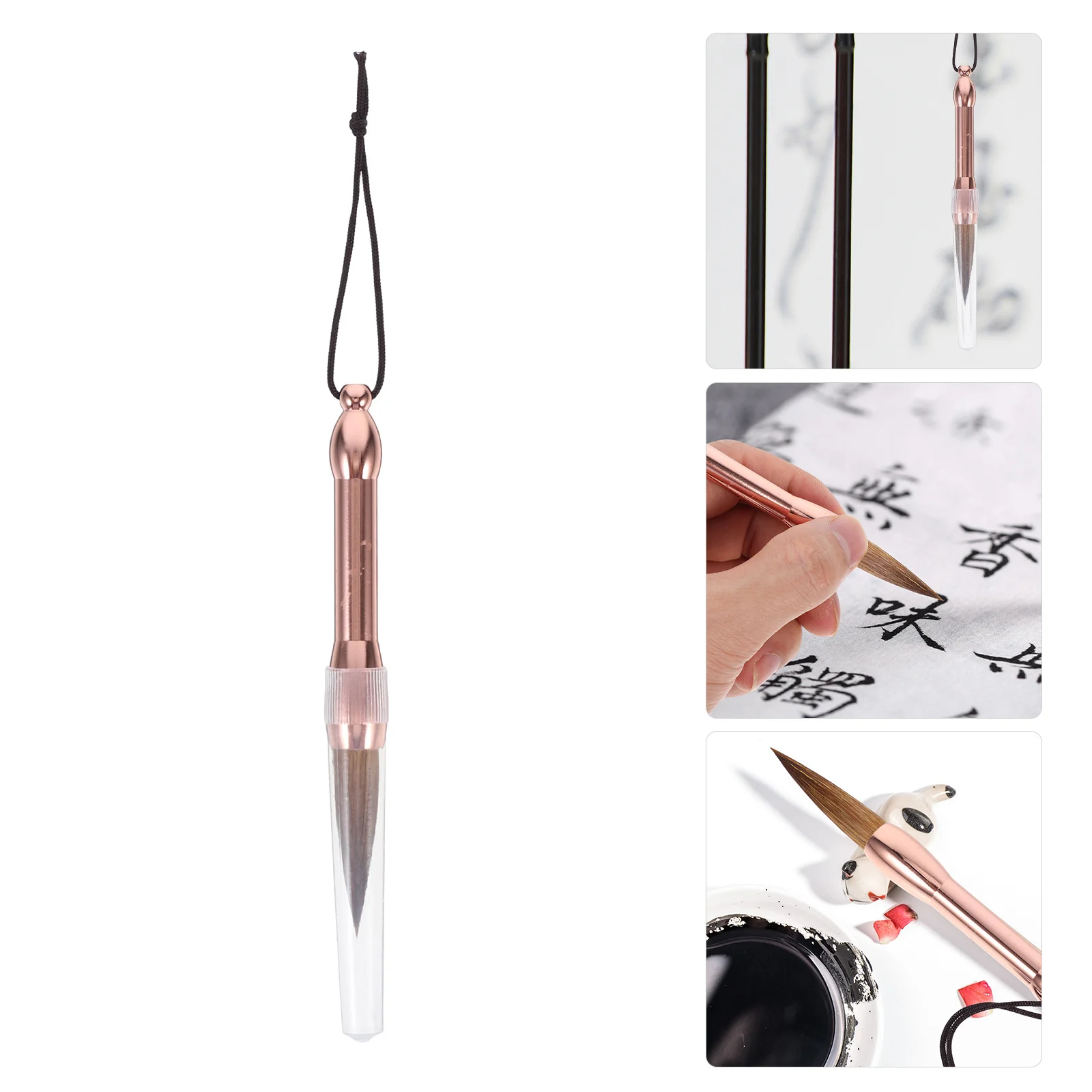 

Mini Chinese Brush Pen Strong Copper Body Smooth Writing Performance Ideal for Calligraphy Painting Watercolor Sketching