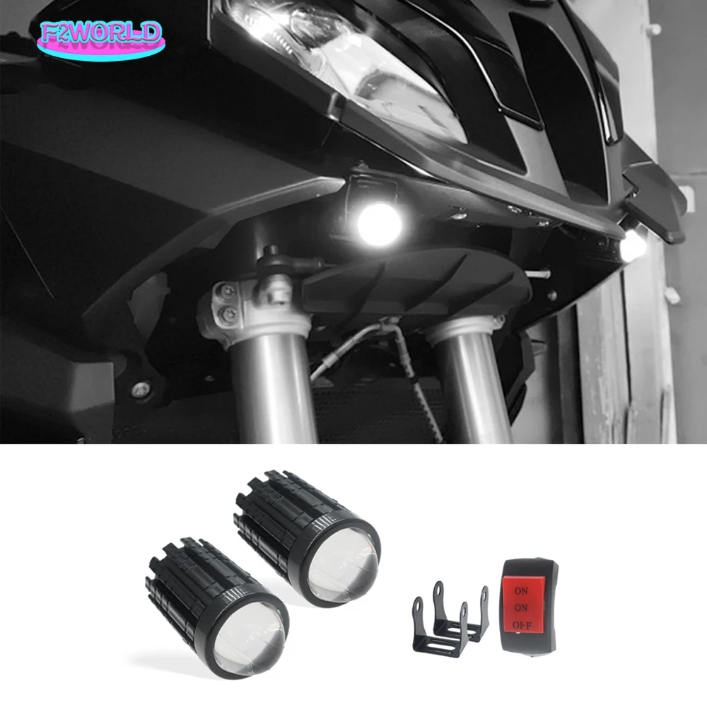 Motorcycles Auxiliary Spotlight Projector Lens 12W LED Headlight White Amber Flash Driving Lamp for Offroad ATV Bicycle