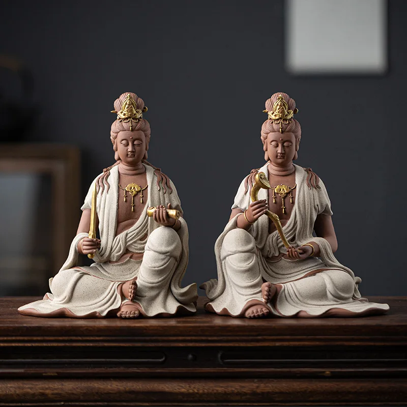 New Chinese Zen Guanyin Bodhisattva/Buddha Statue Decoration Home Living Room Curio Shelves Ceramic Guanyin Crafts Decoration