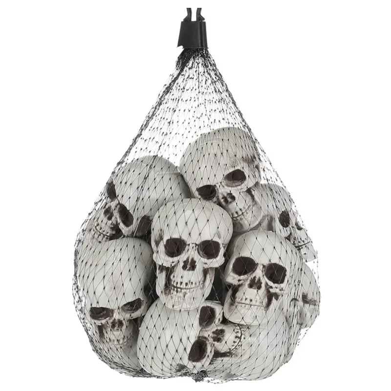 

10 Pieces Halloween Skeleton Head Small Mini Skulls for Halloween Party Decoration Props Table Decor