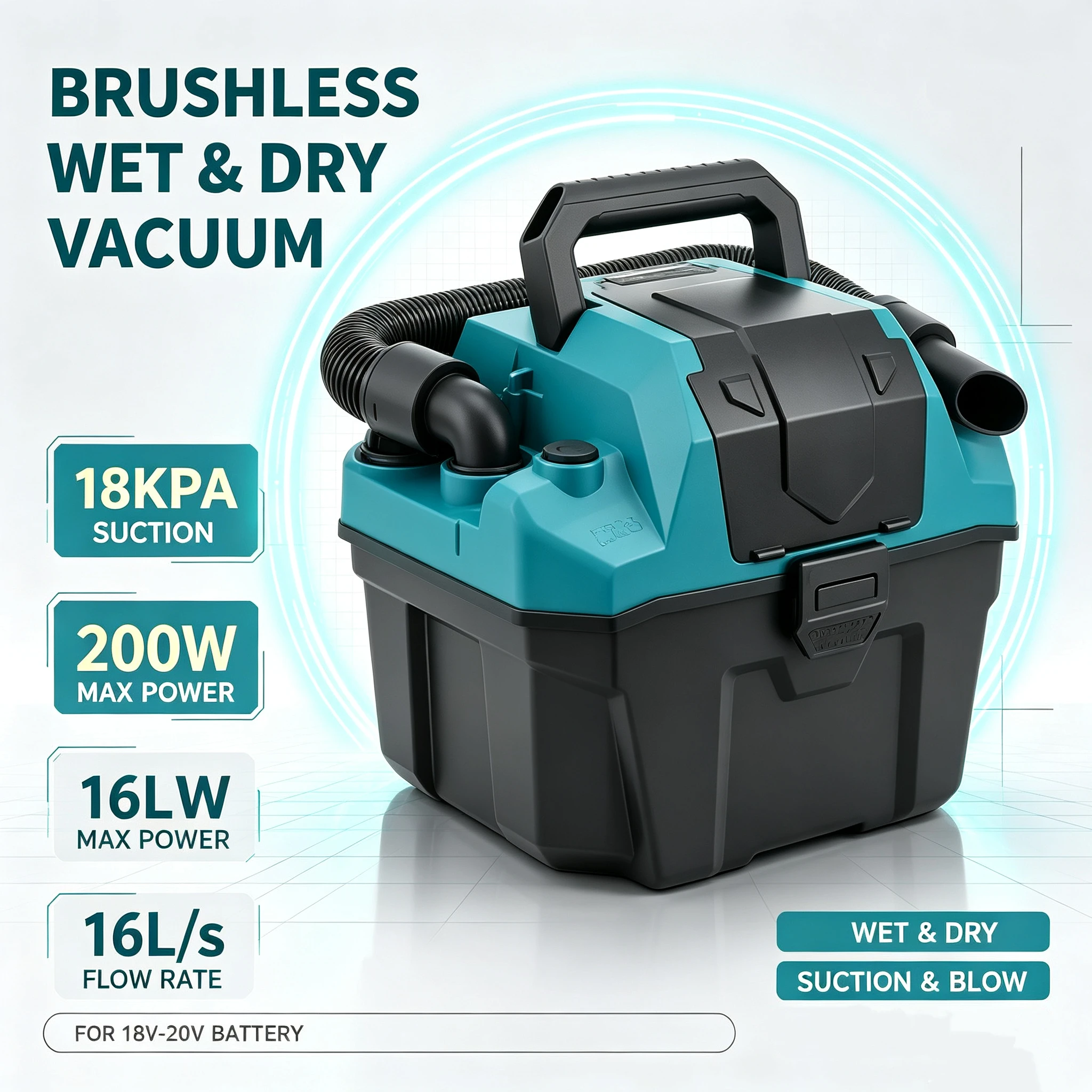 Brushless Brushless Wet & Dry Drum Vacuum Cleaner, Household Building Dust Collector,  Fit for 18V-20V Battery, Dust Cleaning Tool - Aliexpress Deal