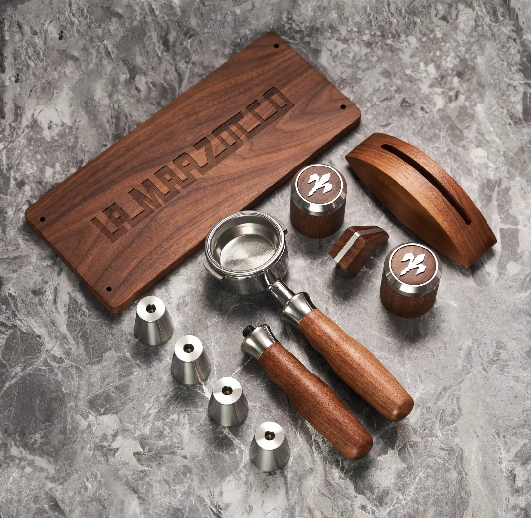 PANCERKA-Juego de accesorios para cafetera ecológicos, perilla de portafiltro de madera de nogal y placa de cubierta de palanca, Ord mínimo, gran oferta, 2025