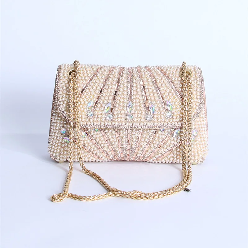 

New Handmade Pearl Evening Bags Shoulder Party Eevning Bags Luxury Party Dnner Wallets 3 Colors Drop Shipping