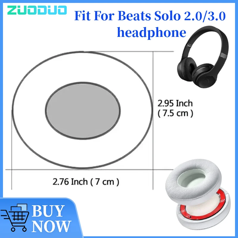 

ZUODUO Replacement Ear pads for Beats Solo 2.0/3.0 Wireless Headphones Memory Foam Ear Cushions High Quality Earpads headset