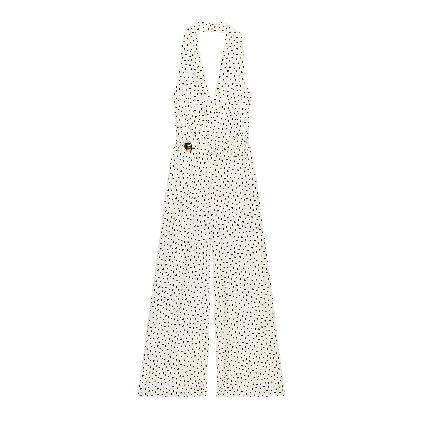 

Ele Polka Dot Pantsuit Ne Hanging Design High Waist Long Leg Commute Sle Women's Faion Autumn 2025
