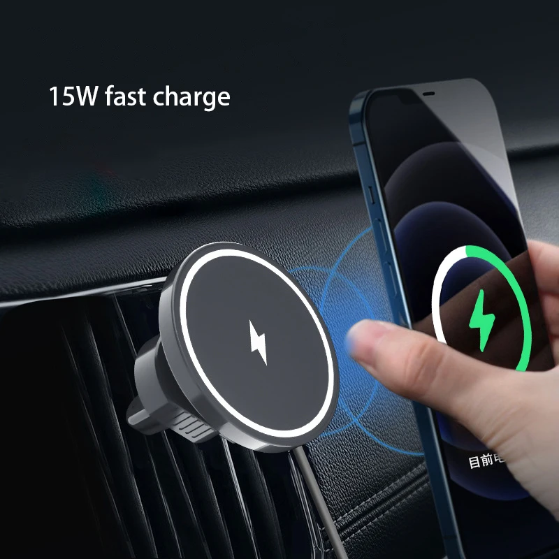 Fast Charging Wireless Charger 15W Magnetic Wireless Car Charger Mount for iPhone 12 HUAWEI XIAOMI SAMSUNG  Car Phone Holder