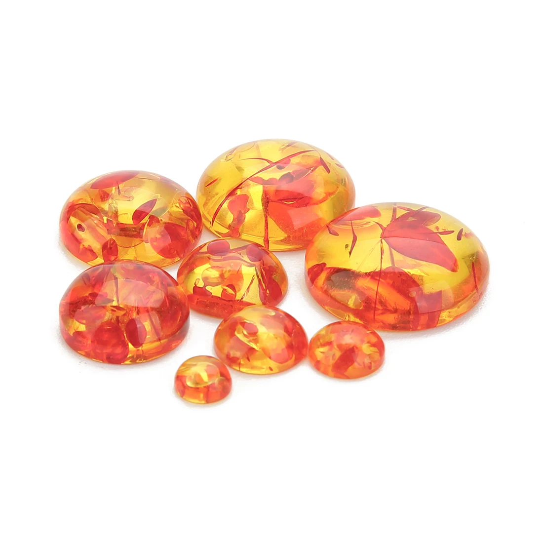 20Pcs/Lot Resin Interface Beads Imitation Amber Round Multi Size Beads For Jewelry Making Diy Earrings Rings Jewelry Accessories