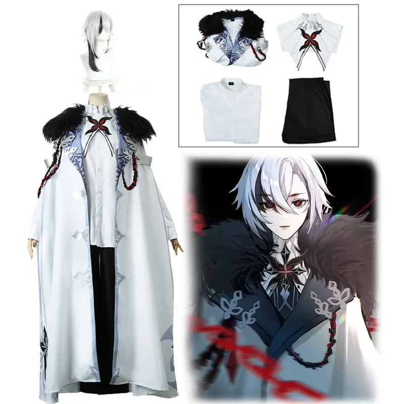 Game Anime Genshin Impact Fatui The Knave Harlequin Cosplay Cloak Halloween Clothes Uniform New Skin