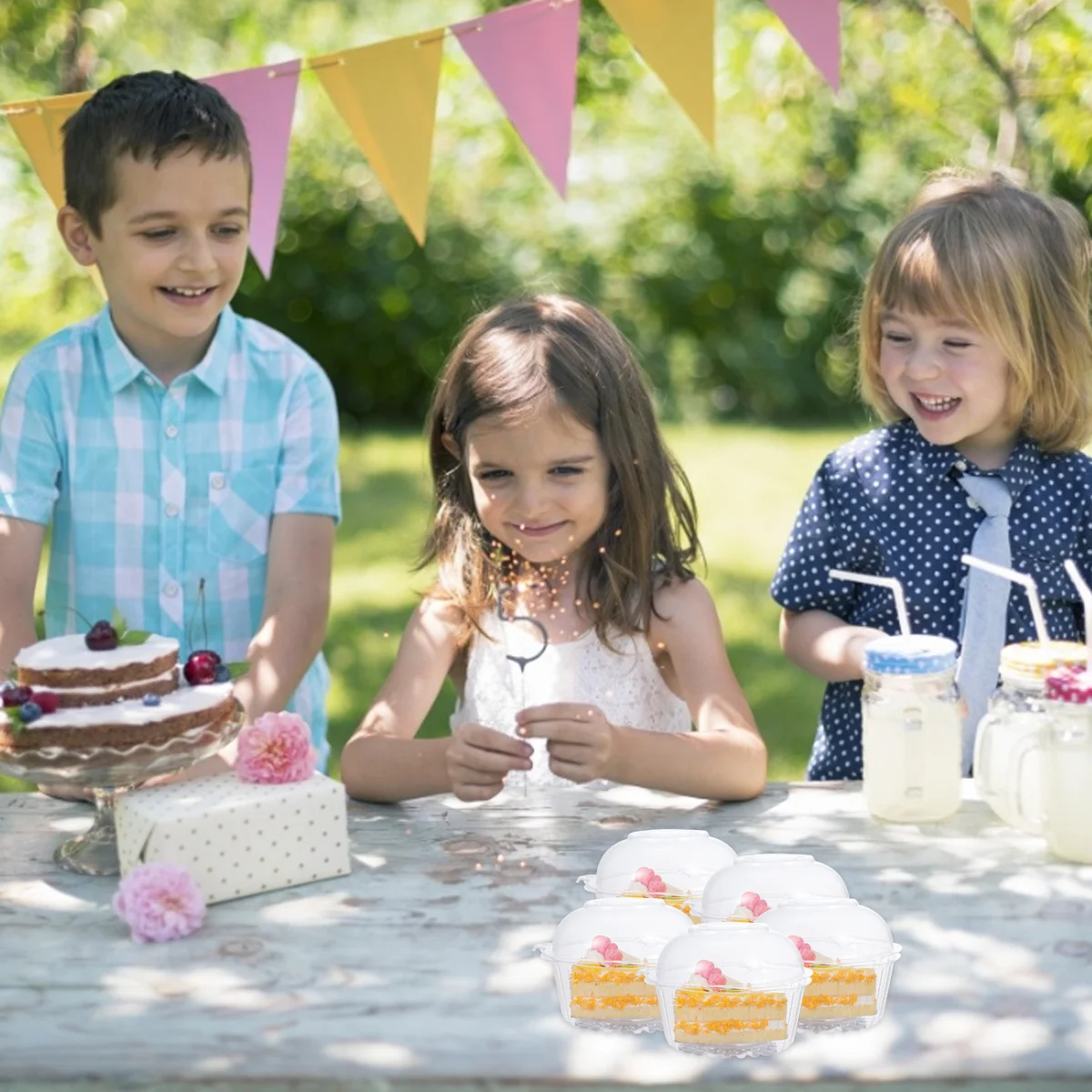 

100 шт., прозрачные коробки для торта, упаковочный чехол для кексов, суши, печенья, сувениры для вечеринок, контейнер для хранения свежести