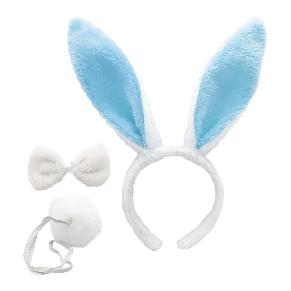 3pcs Hair Band Adjustable Plush Easter Bendable Cute Rabbit Ears Halloween Props