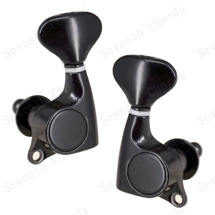 A Set 6 Pcs Small Fish-Tail Button Sealed-gear String Tuning Pegs Tuners Machine Heads For Acoustic Electric Guitar