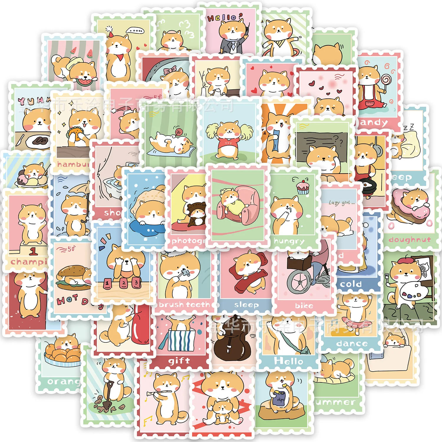 

10/30/50PCS Cartoon Stamp Dog Graffiti Sticker Decoration DIY Phone Case Guitar Water Cup Skateboard Waterproof Toy Gift Sticker