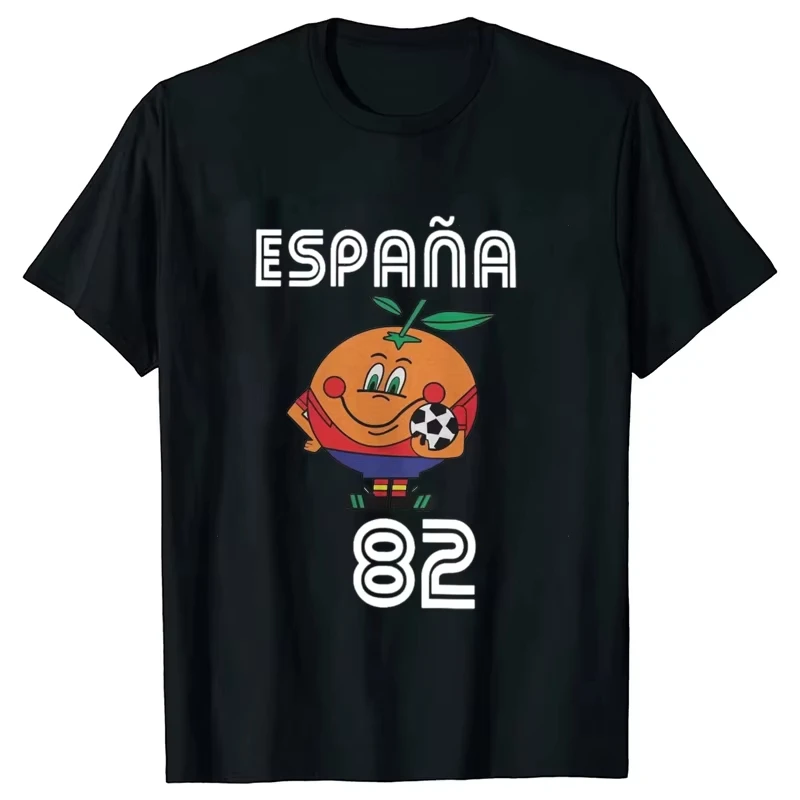 2026 New Naranjito T Shirt Crewneck Espana 82 Spain Mascot 1982 Soccer Football Tee Shirt Men's Clothing Women Summer T-Shirt