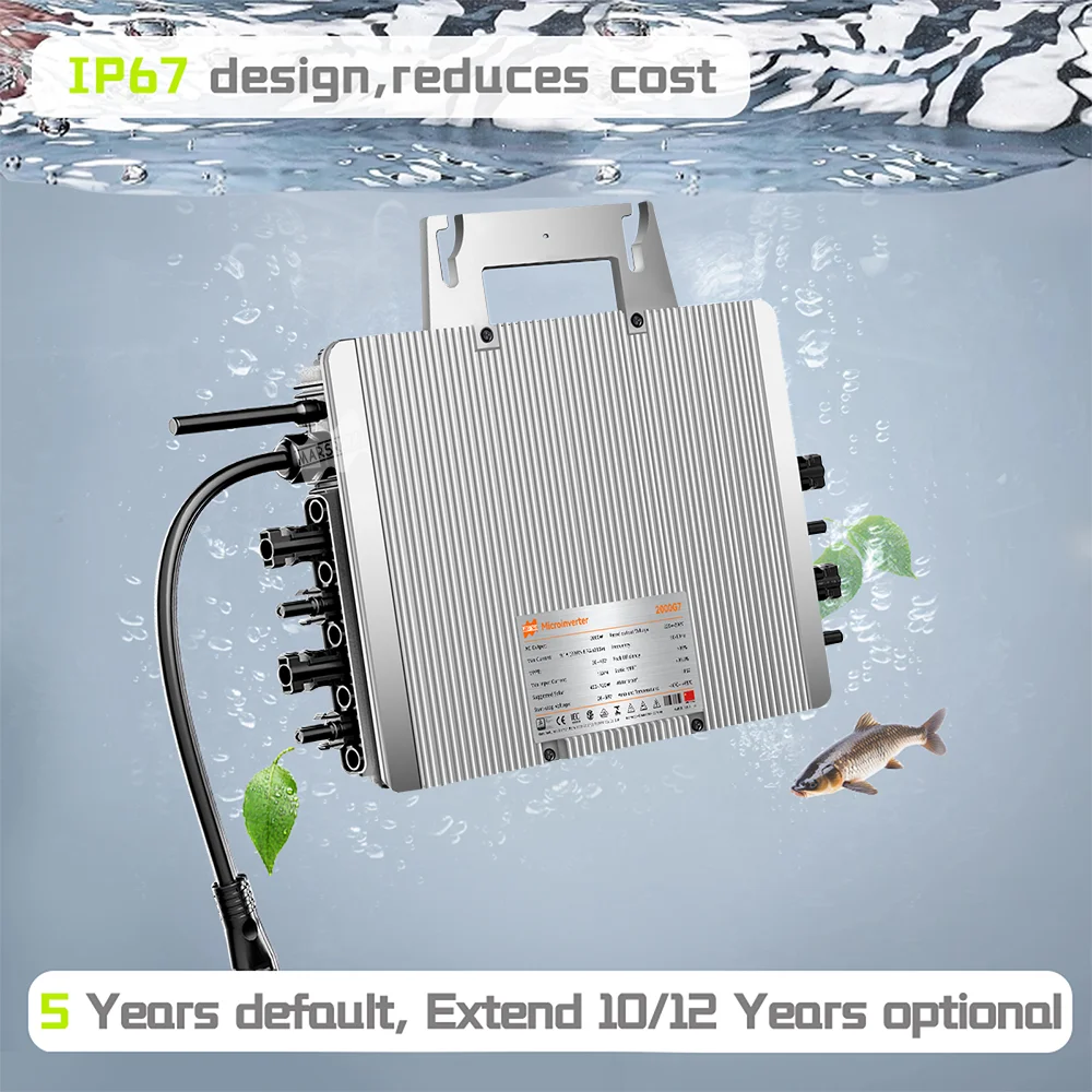2000W 26-60VDC 207-253VAC Solar Micro Inverter With WiFi Smart, IP67 Protection Suitable for 600 Photovoltaic Modules