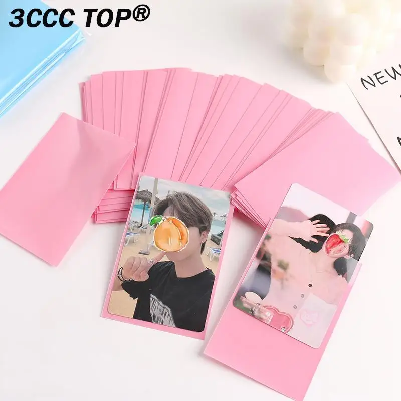50Pcs/lot Ice Cream Color Card Bag Photocard Sleeves Idol Photo Cards Protective Storage Bag PP Frosted Card Film