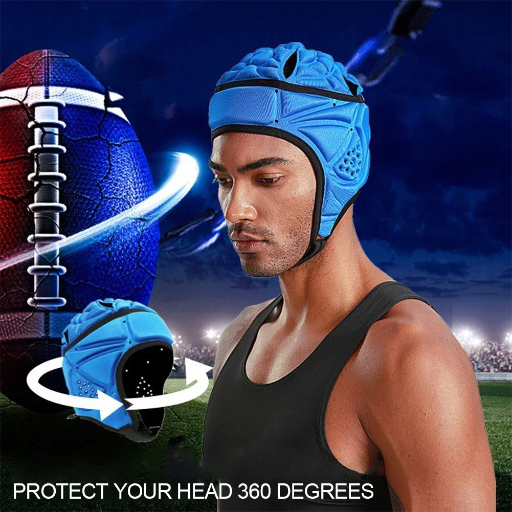 Rugby Helmet Safe Head Protector Rugby Headgear Rugby EVA Helmet Head Protector Guard for Camping