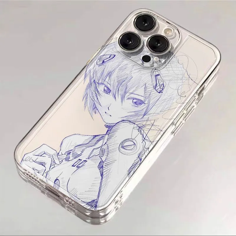Asuka and Ayanami hand drawn graffiti Phone Case For Samsung S25 S24 S23 S22 S21 S20 FE Note20 Plus Ultra Lite 5G Clear Cover - náhled 6