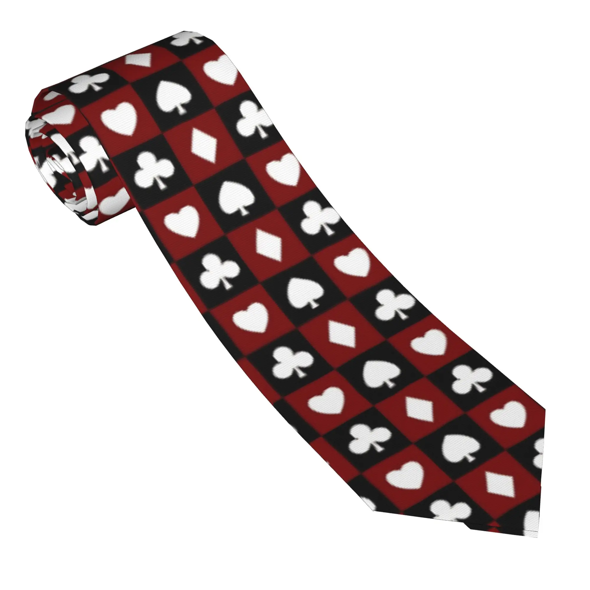 Card Suits  Hearts Diamonds Clubs Spades Poker Men Neckties 8cm Wide  Neck Tie Suits Accessories Gravatas Wedding  Cosplay Props