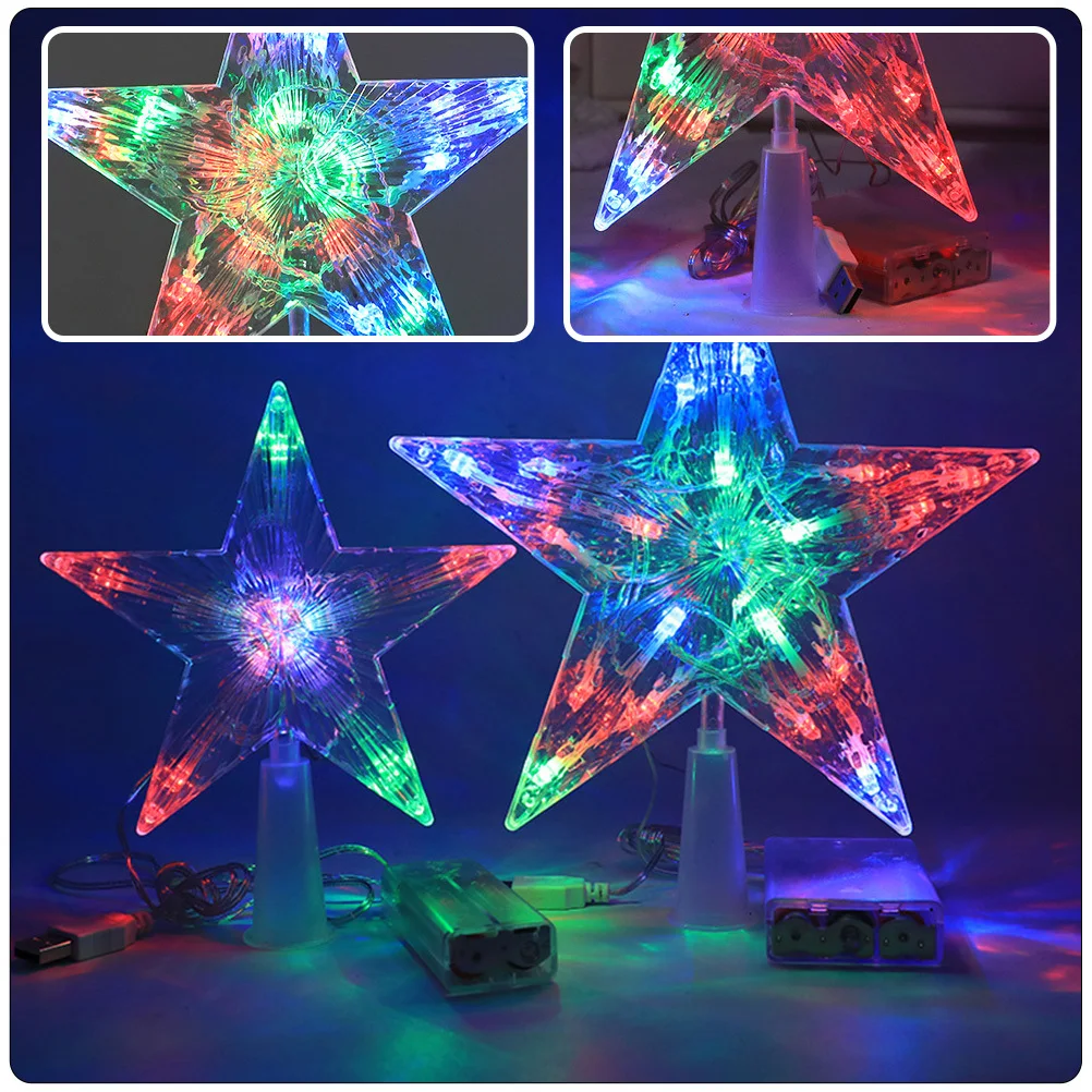 

Xmas Tree Topper Star Safe and Five-Pointed Star Christmas Tree Home Decoration Xmas Supplies Treetop Pentagram