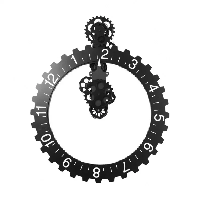 Vintage European Bell Gear Wall Clock Unique Steampunk Design DIY Decor for Living Room Home