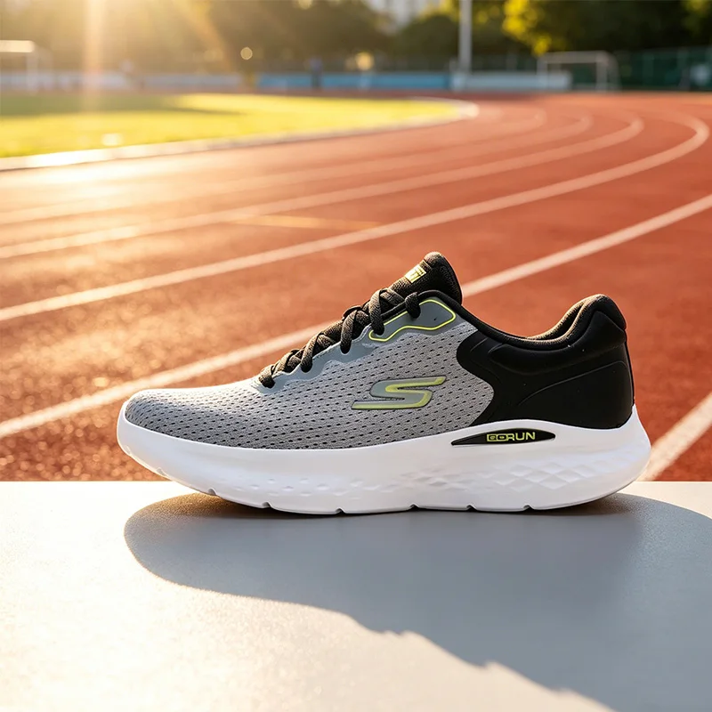 Skechers Men's Summer Mesh Breathable Running Sneakers, Soft Sole Casual Sports Shoes – 220898-GYBK