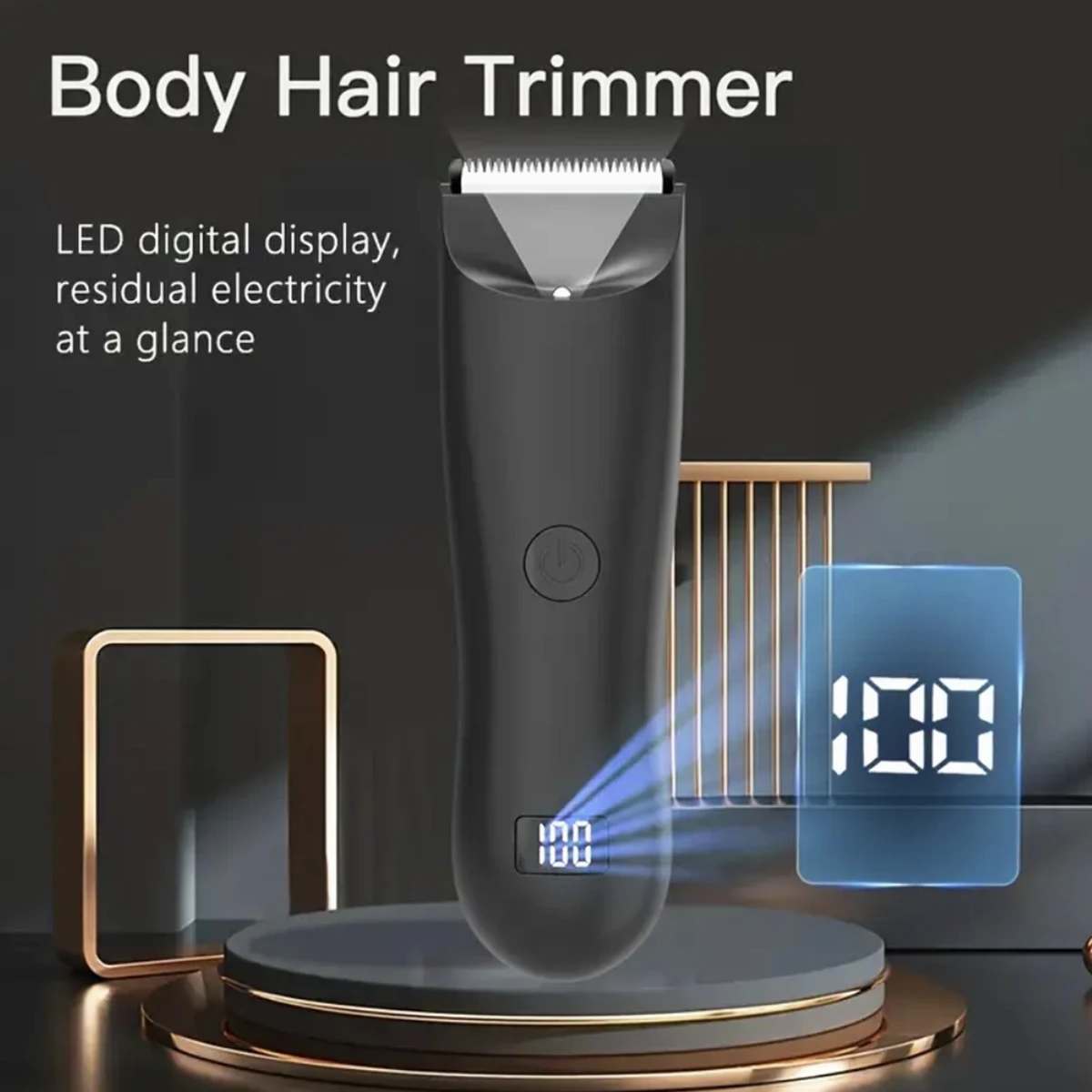 Trimmer Beard For Man Shaver Razor Beard Shaper Armpit Chest Hair Trimmers Profession Barber LED Display Re-Battery Hair Removal