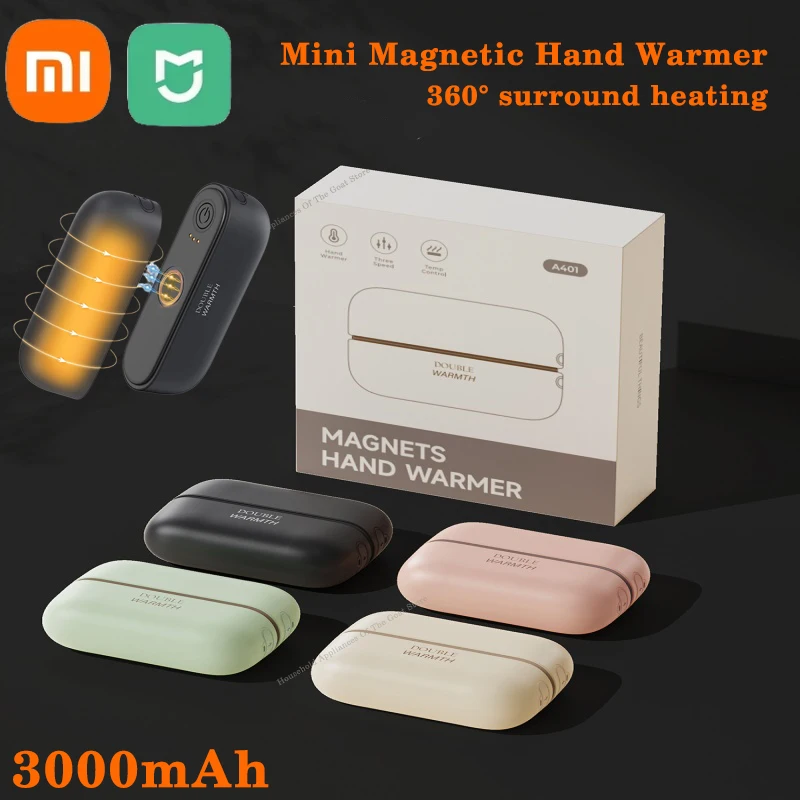 2025 Xiaomi 2 in 1 Magnetic Rechargeable Hand Warmer Electric Portable Handwarmer Long Lasting Safe Heating Warmer Pocket Heater