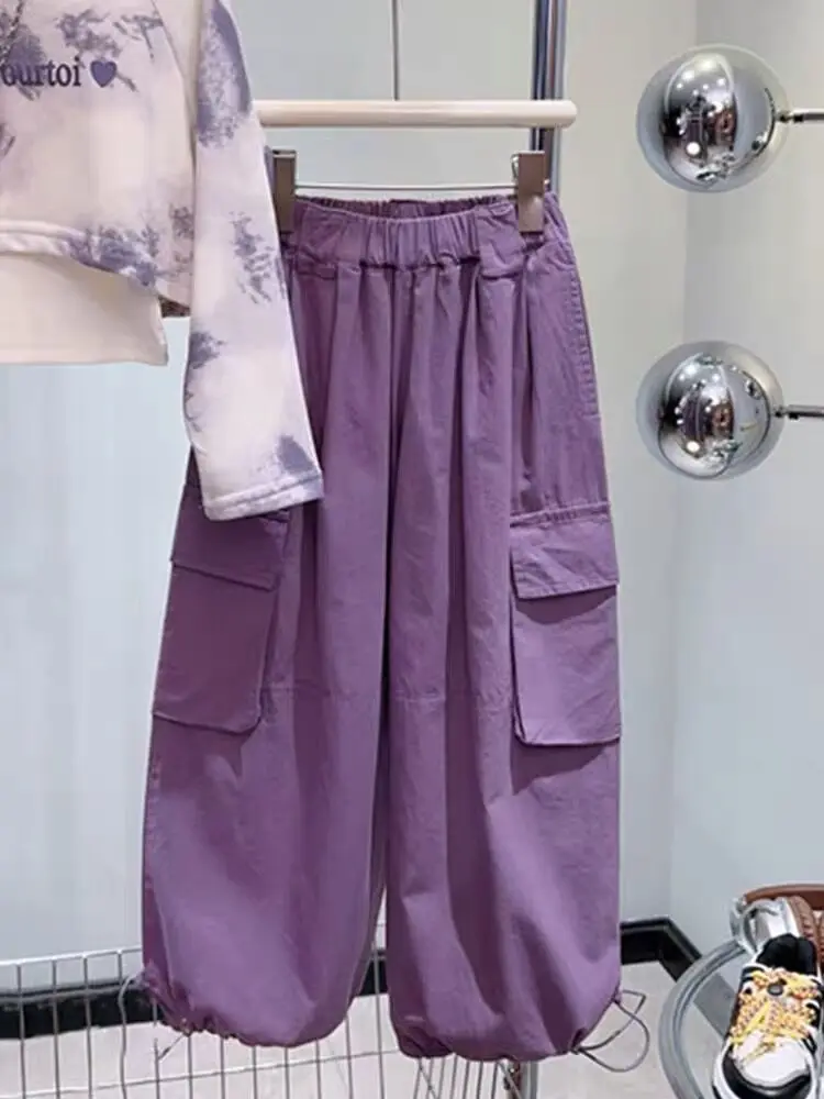 Costumes violets pour filles, sweat à capuche et ensemble FJ2 pièces, vêtements de style européen, nouvelle collection automne 2024