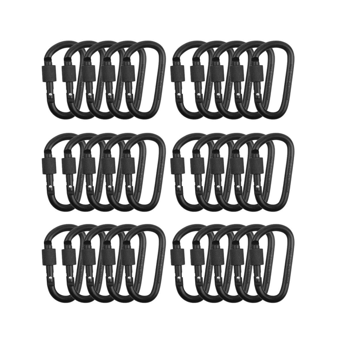 

30Pcs Metal Mountaineering Buckle D Ring Spring Buckle Key Chain Hook with 7.62cm Screw Cap Travel Supplies