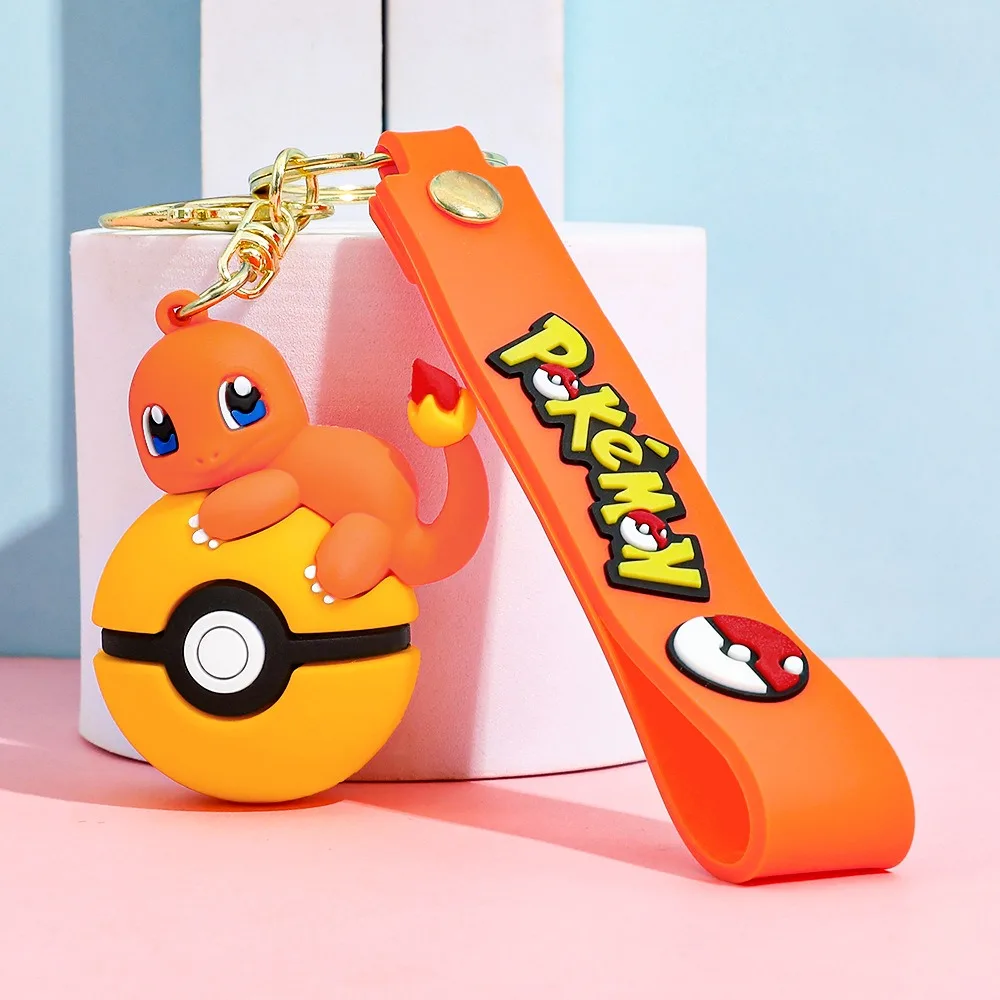 6pcs Kawaii Anime Keychain Set Eevee Charmander Figures