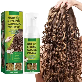 60ml produkty do włosów kręconych krem ​​do stylizacji Curl Enhancer Anti-Frizz kręcenie włosów naprawczy mus do naturalnych loków dla kobiet