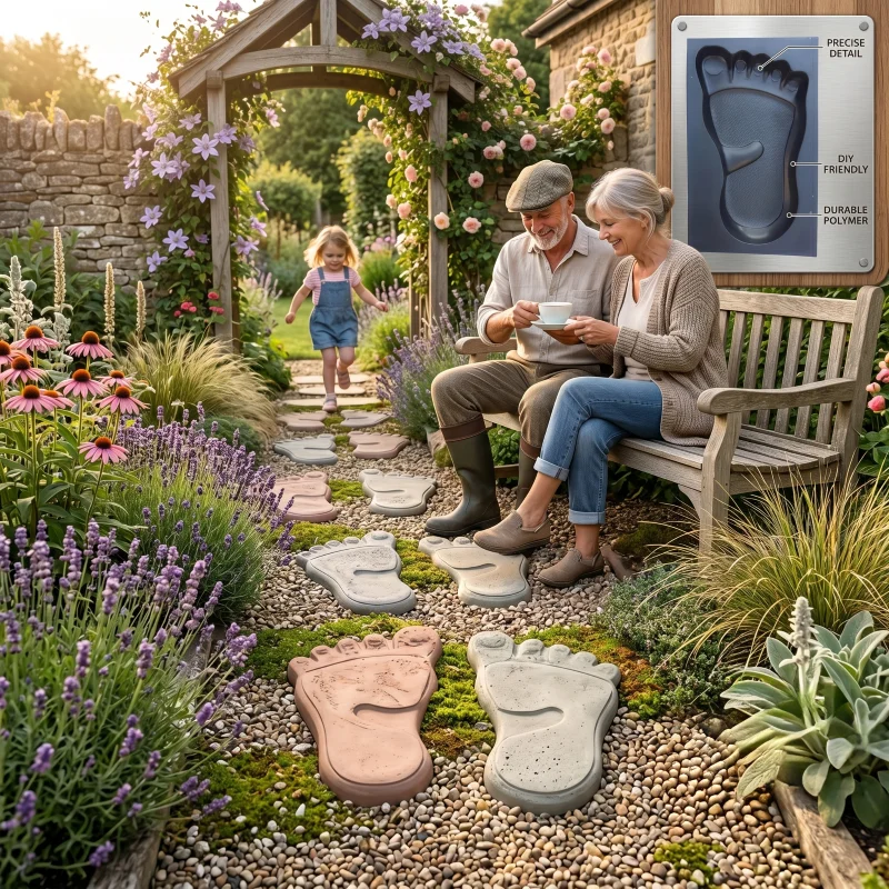 Moule de pavé pour la création de dalles en forme de pied, pavé en béton DIY pour cour et parc, moule en ciment réutilisable pour allée de jardin