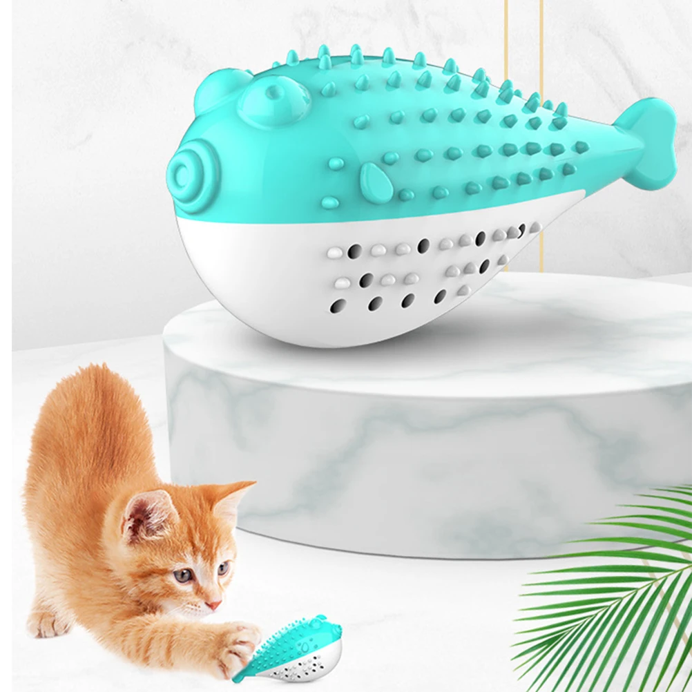 

2pcs Simulated Fish Toothbrush Chewing Toys for Cats Indoor Catnip Mint Teeth Cleaning Stick Pet Silicone Chew Toy