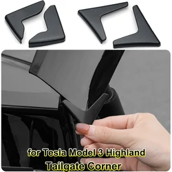 for Tesla Model 3 Highland 2024 Tailgate Corner Protector Cover TPE Anti-collision Protection Gadgets Exterior Decor Accessories