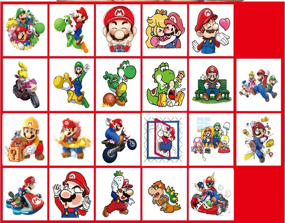 HOT Super Mario mario Tattoo Stickers Tattoo Sticker Water Transfer adesivi usa e getta Little Super Mario Tattoo Stickers Gift