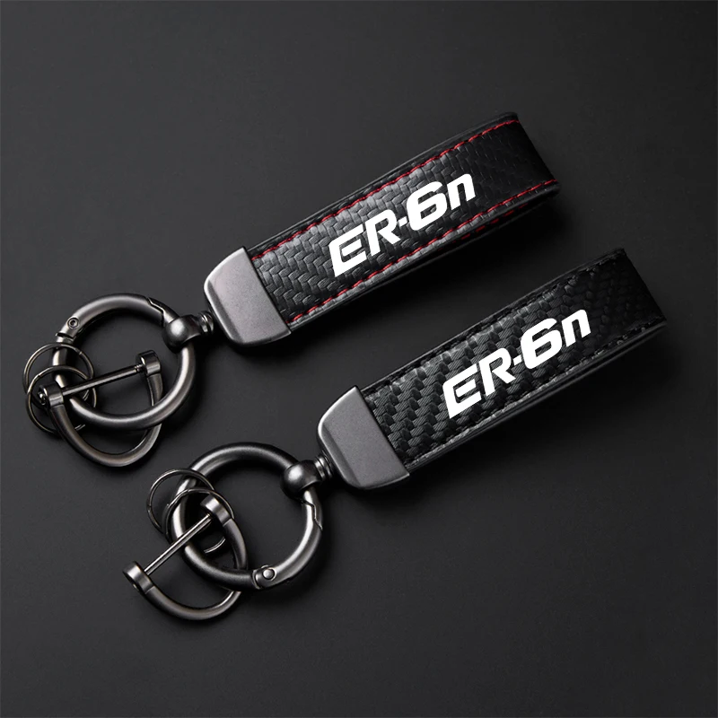 

High-Grade Carbon Fiber Motorcycle Keychain Holder Keyring for Kawasaki ER6N ER-6N ER 6N Accessories