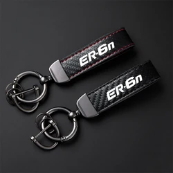 High-Grade Carbon Fiber Motorcycle Keychain Holder Keyring  for Kawasaki ER6N ER-6N ER 6N Accessories
