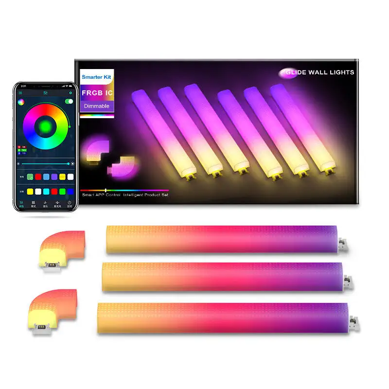 

Игровая комната Ambient Light Спальня RGB Настенный декор RGB Изменение цвета Bluetooth Wi-Fi Управление приложением Умный светодиодный настенный светильник Комплект